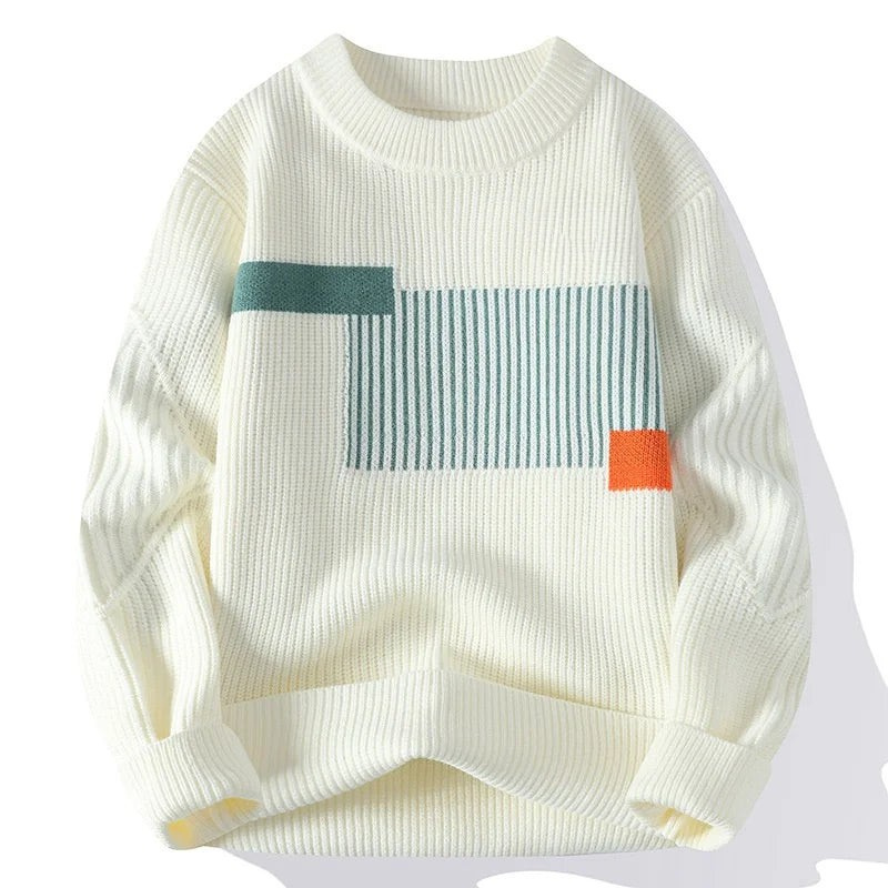 New Versatile Colorblock Knitted Sweater