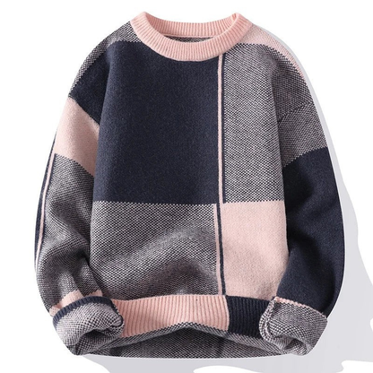 New Fashion Trend Geometric Crew Neck Sweater