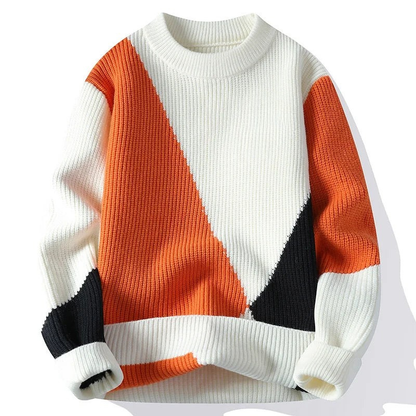 New Trendy Color-Blocked Warm Sweater