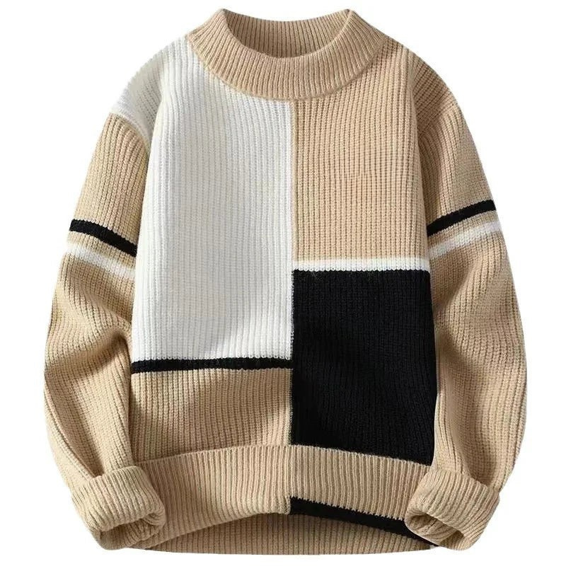 High-End Trendy Loose Color-Blocked Sweater