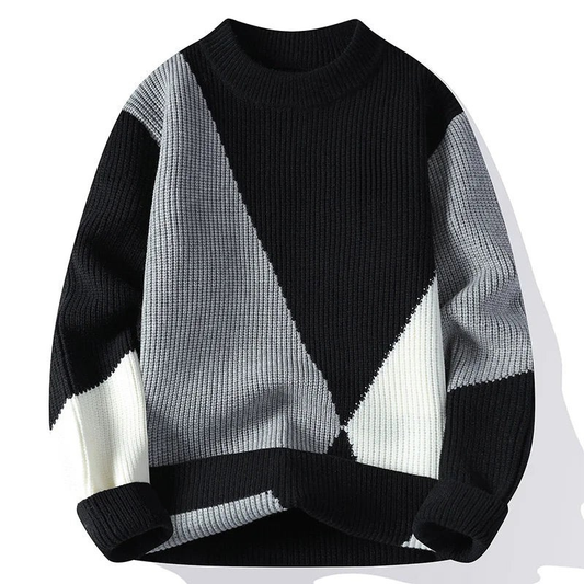 New Trendy Color-Blocked Warm Sweater