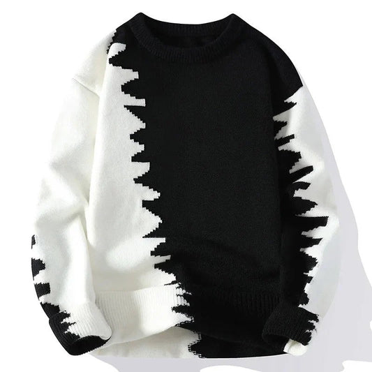 Men’s Contrast-Color Knit Sweater